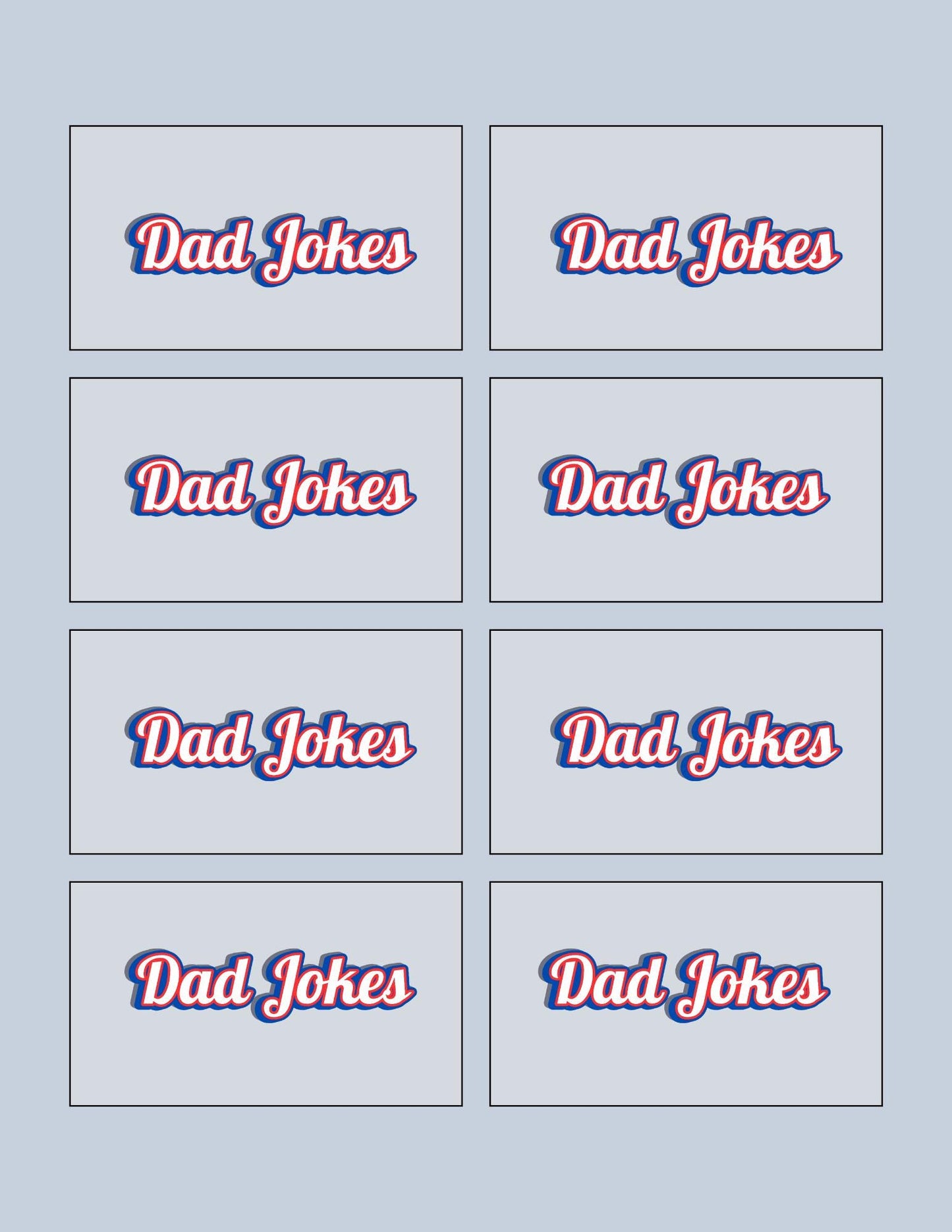 Printable Dad Jokes Card Deck: 30 Funny Jokes (Digital Download)