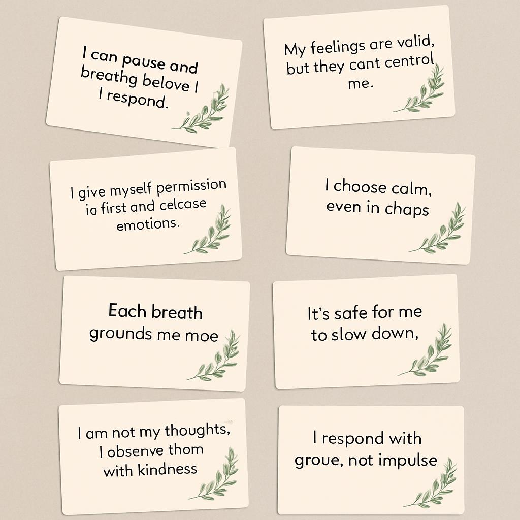 Emotional Regulation Affirmation Cards Printable DIY Affirmations Jar| Mental Health & Mindfulness Support
