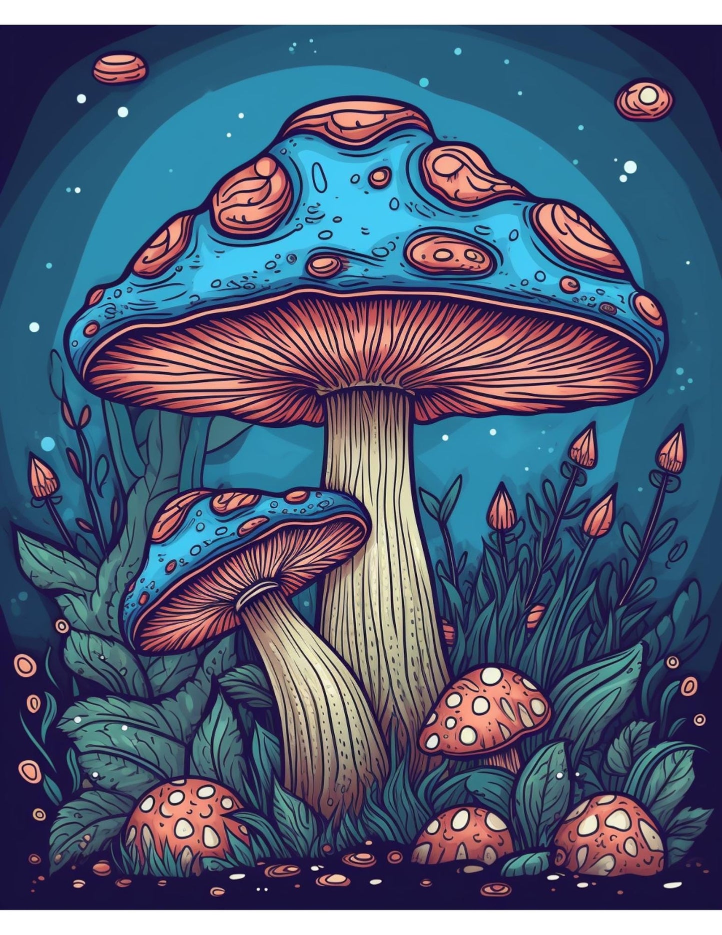 Mushroom Coloring Pages Bundle 22 Printable PDF Nature Fantasy Coloring Sheets for Adults