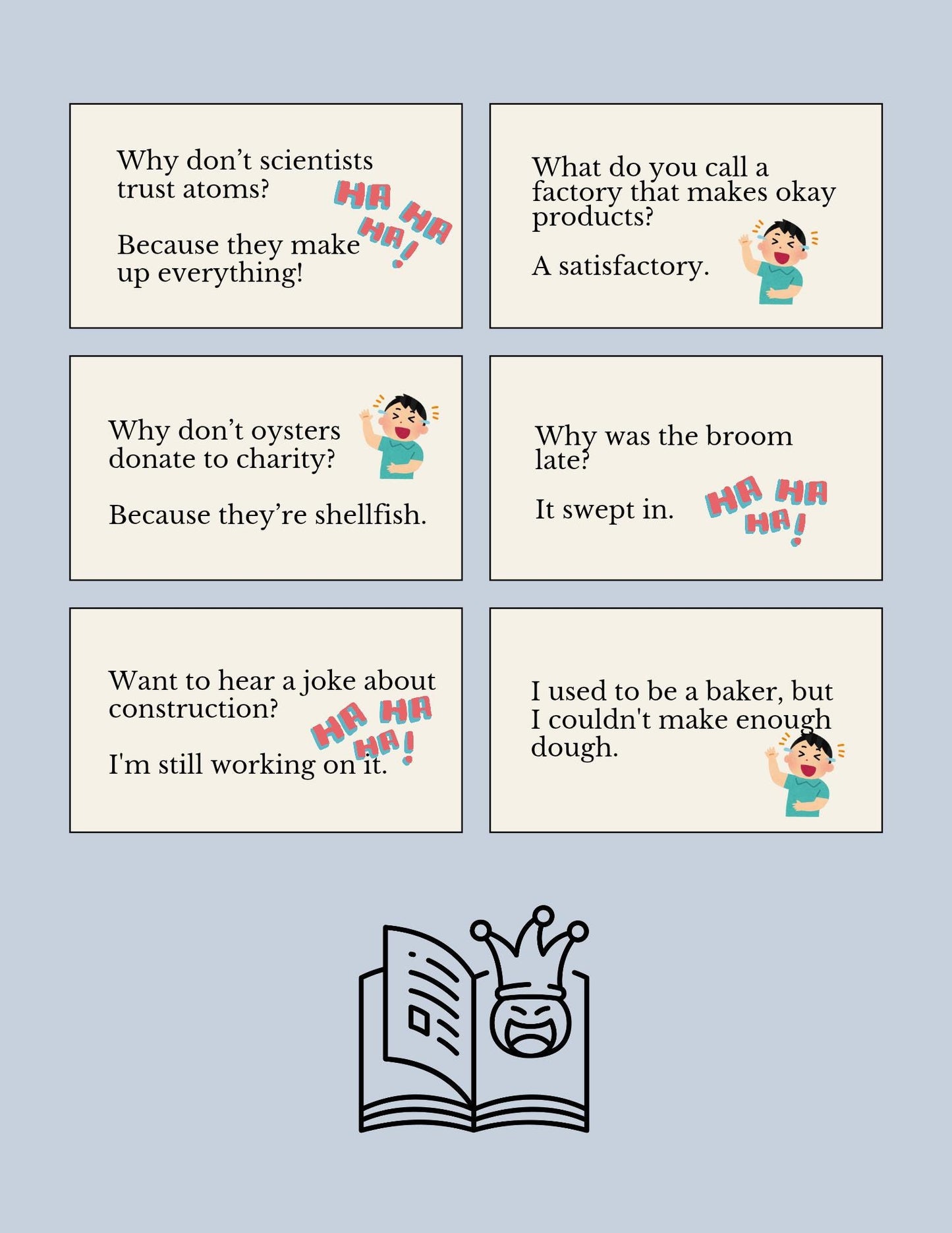 Printable Dad Jokes Card Deck: 30 Funny Jokes (Digital Download)