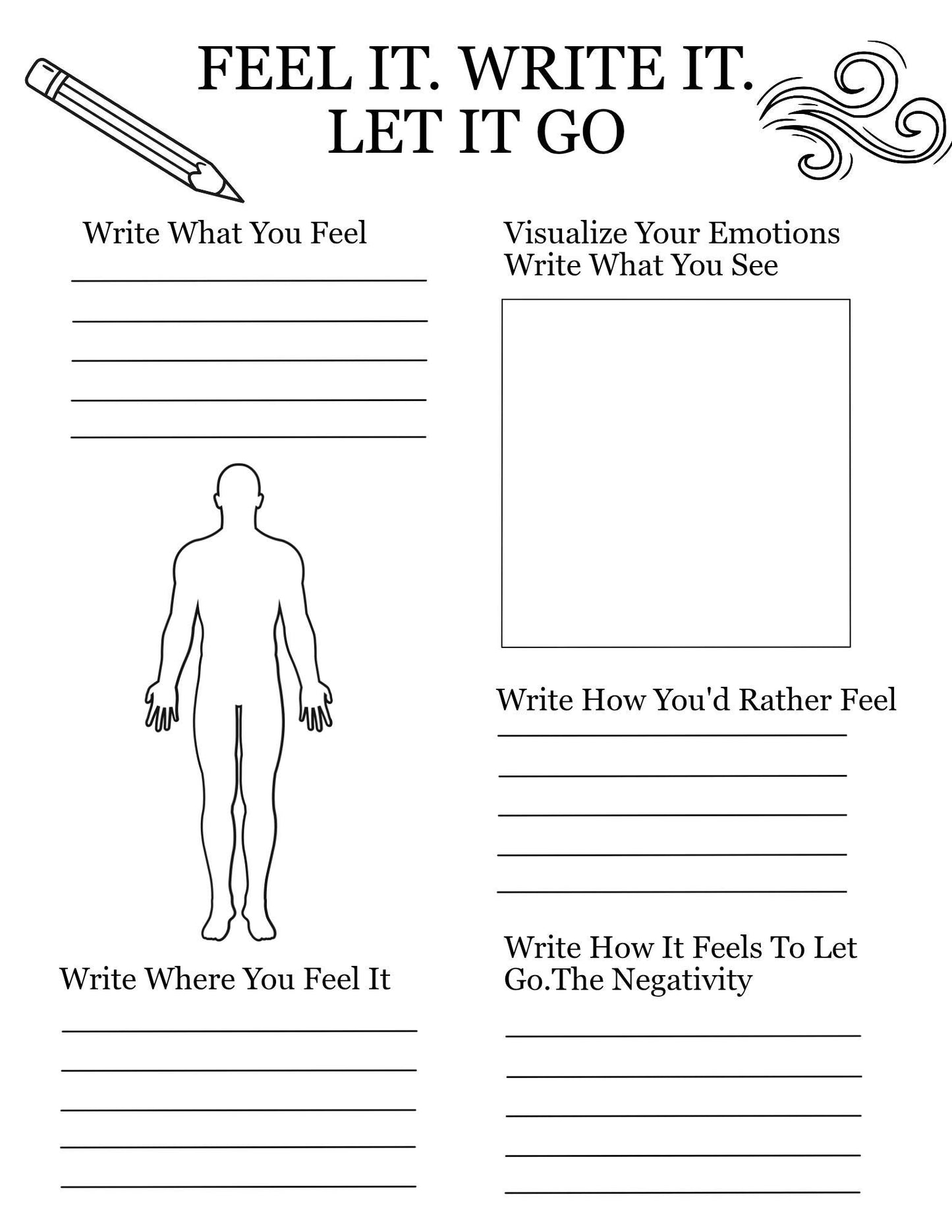 Emotional Release Worksheet: Mindfulness Journal Page (Digital Download)
