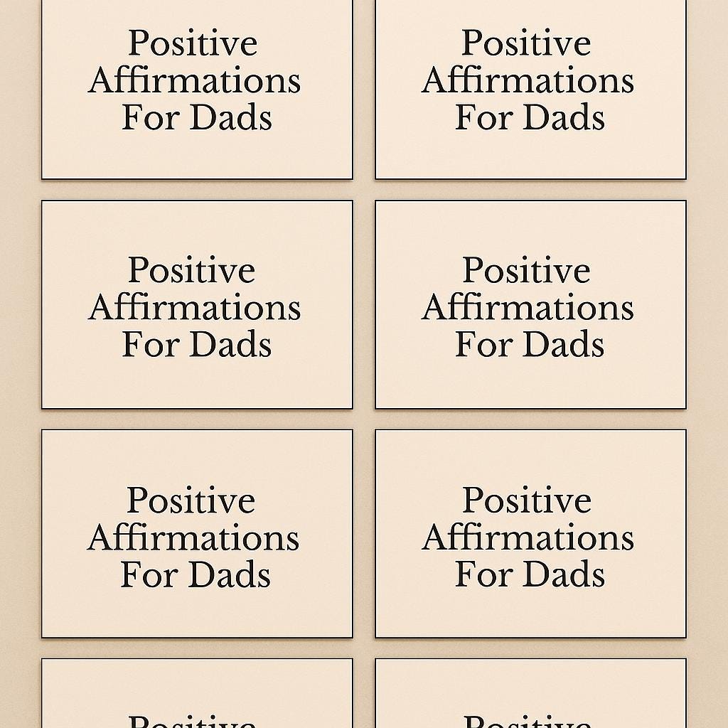 Affirmation Cards for Dads, Positive Quote Deck (Digital Download)