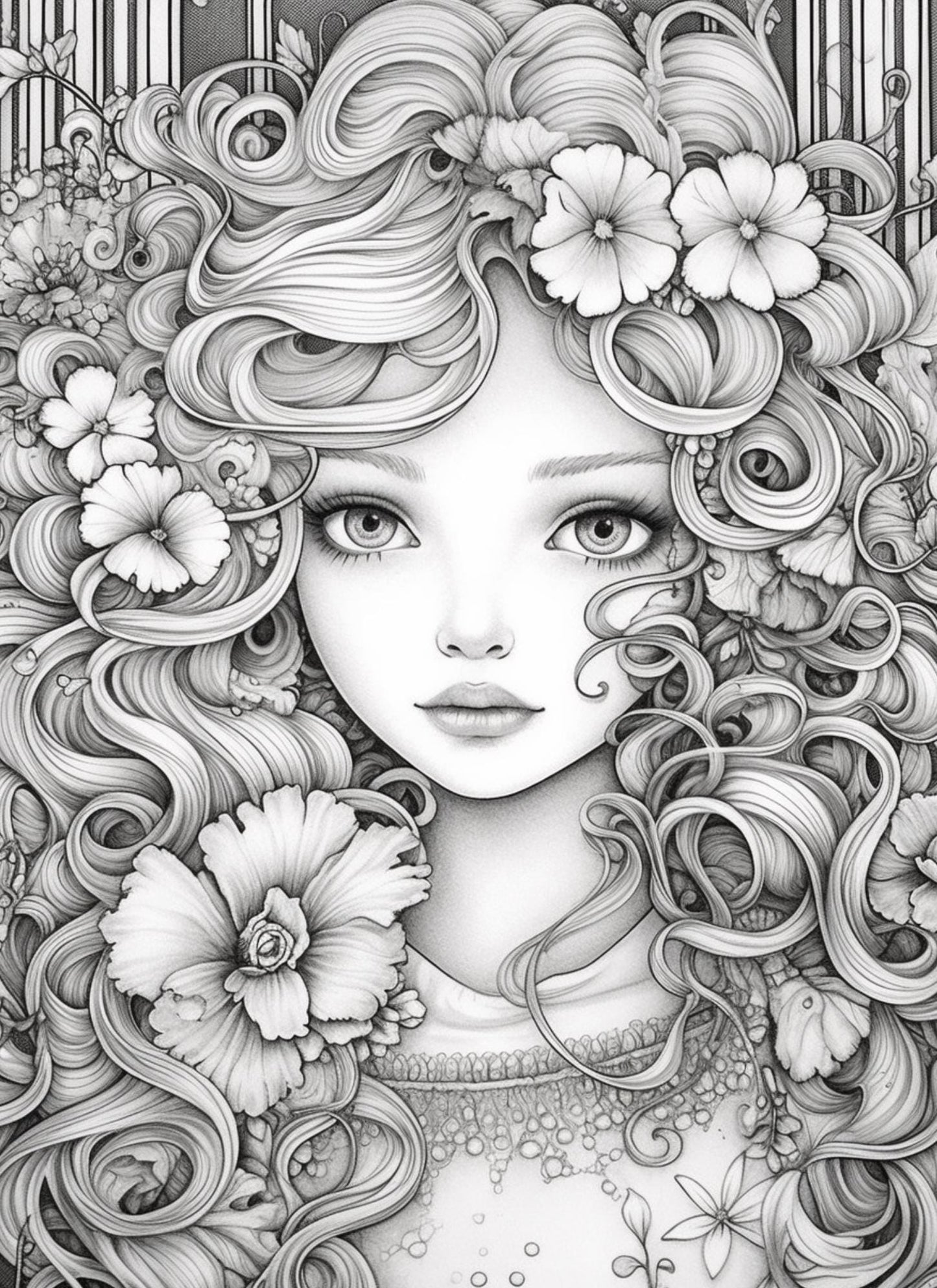 Whimsical Women Coloring Pages Bundle 21 Printable PDF Self Care Art Therapy Coloring Sheets