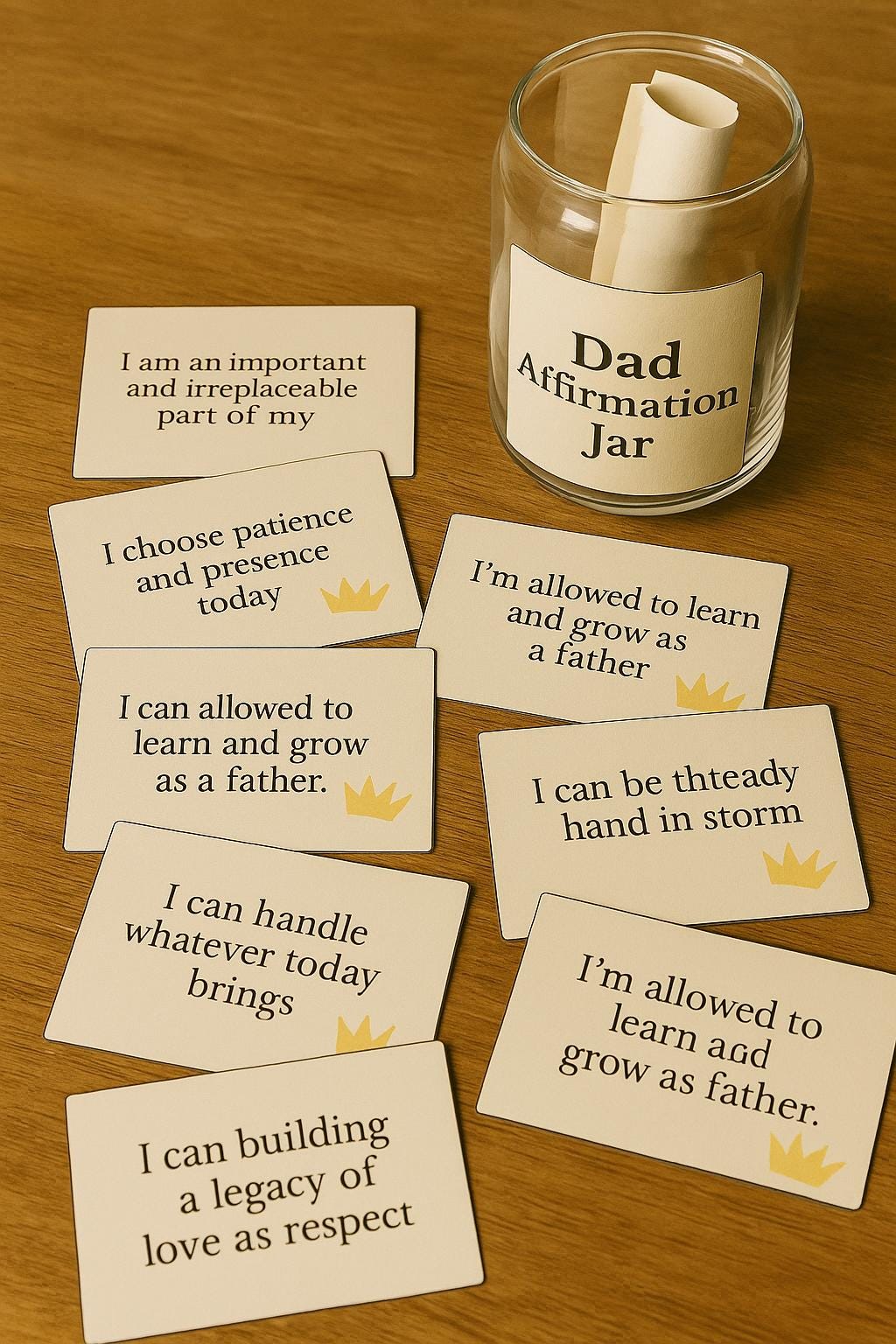 Affirmation Cards for Dads, Positive Quote Deck (Digital Download)