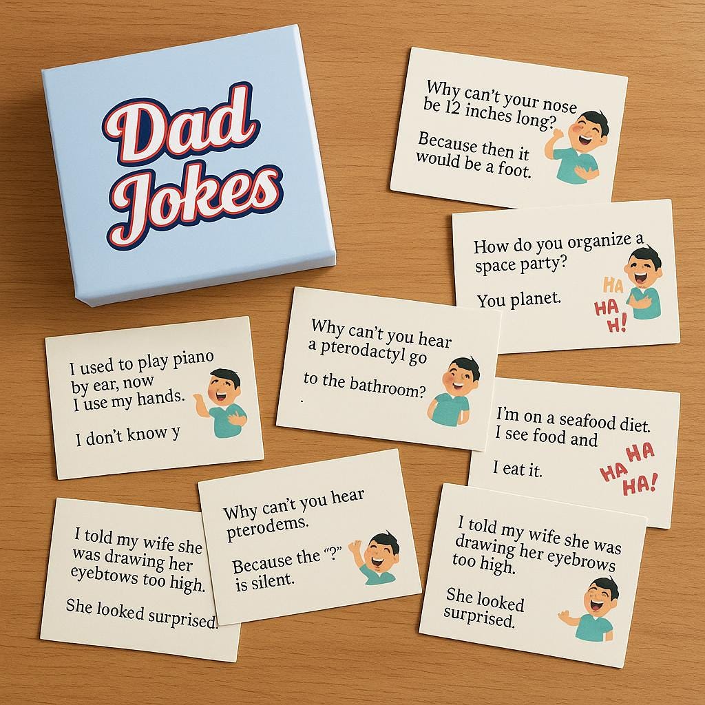 Printable Dad Jokes Card Deck: 30 Funny Jokes (Digital Download)